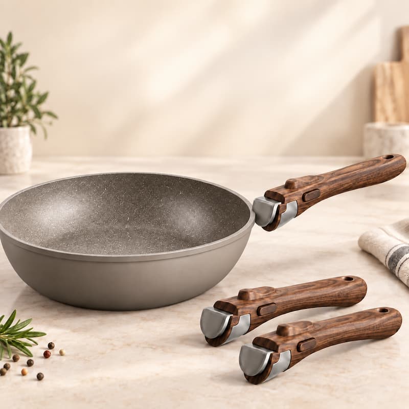 Manici removibili per pentole e padelle impilabili