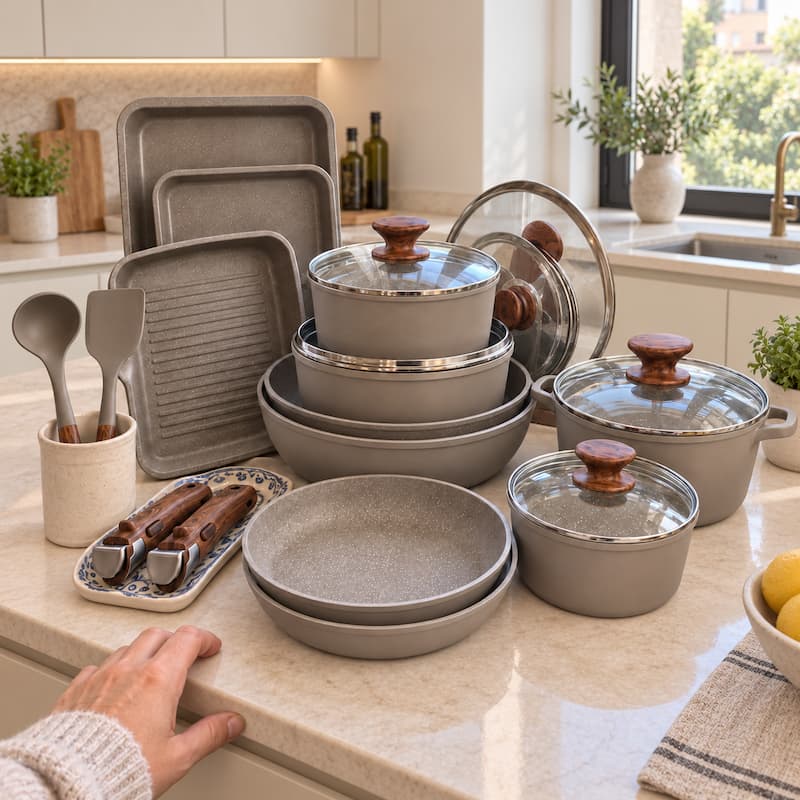 Set completo Maison Pure sul piano cucina